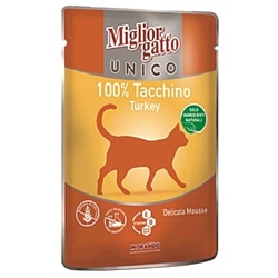 Miglior (0.085 кг) 1 шт. Gatto UNICO 100% Turkey