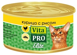 Vita PRO Мясные и рыбные волокна Elite для кошек, курица с рисом (0.07 кг) 24 шт.