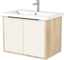 Тумба под умывальник Дабер 018 Cersanit Como 70 Т18.7С.0.18Ч (бежевый/дуб бардолино/ручка черная)