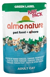 Almo Nature (0.055 кг) 24 шт. Green Label Raw Pack Adult Cat Tonggol Tuna Fillet