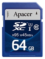 Apacer SDXC Class 10 UHS-I U1 (R95 W45 MB/s) 64GB