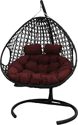 M-Group Для двоих Люкс 11510402 (черный ротанг/бордовая подушка)