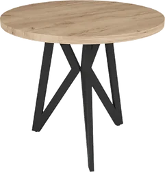 Кухонный стол Дабер 001 Круглый С1.10.2.2 (опора металл черный/дуб крафт золото)