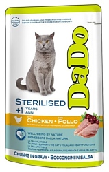 DaDo (0.085 кг) 1 шт. Для стерилизованных кошек с курицей (пауч)