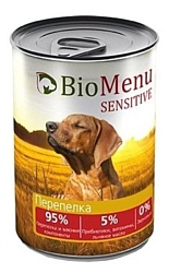 BioMenu (0.41 кг) 12 шт. Sensitive консервы для собак с перепелкой