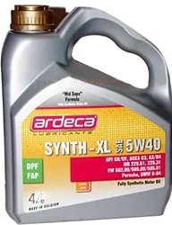 Моторное масло Ardeca SYNTH-XL 5W-40 4л Моторное масло Ardeca SYNTH-XL 5W-40 4л