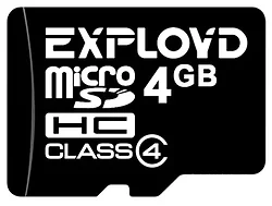 Карта памяти Exployd microSDHC (Class 4) 4GB [EX004GCSDHC4-W/A-AD]