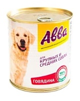 Авва Консервы для крупных и средних собак - говядина (0.75 кг) 1 шт.