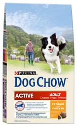 DOG CHOW Active Adult с курицей для взрослых активных собак (2.5 кг) 4 шт.