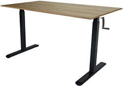 ErgoSmart Manual Desk Compact (черный/натуральный дуб)