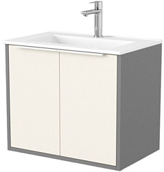 Тумба под умывальник Дабер 018 60 Т18.6.0.19Б (бежевый/серый/ручка белая)