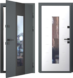 Guard Inox Black 96x205 (правая, графит/экосатин белый)