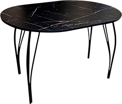 Кухонный стол Arvento Флок 2 овал 110х70 (мрамор неро маркина)