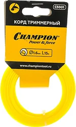 Леска для триммера CHAMPION Round 1,6 мм, 15 м (круглый)