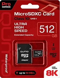 Карта памяти Qumo microSDXC QM512GMICSDXC10U3 512GB