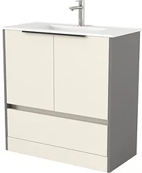 Тумба под умывальник Дабер 017 WeltWasser Deilbach 7517-80 Т17.8W.0.19Ч (бежевый/серый/ручка черная)