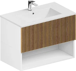 Тумба под умывальник ЗОВ  Кито-2 60 (белый/тростник)