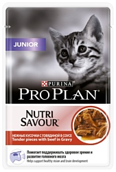 Purina Pro Plan (0.085 кг) 1 шт. NutriSavour Junior kitten with Beef in gravy