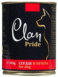 CLAN Pride Говяжье сердце и печень для собак (0.340 кг) 12 шт.