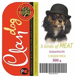 CLAN Паштет 5 видов мяса для собак (0.3 кг) 1 шт.