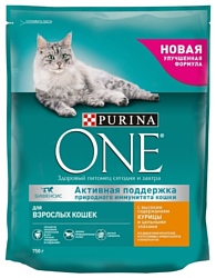 Purina ONE Для взрослых кошек с высоким содержанием Курицы и цельными злаками (0.75 кг)