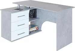 Стол для работы Сокол КСТ-09 (левый, бетон/белый)