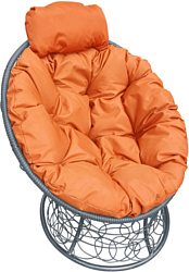 M-Group Папасан мини 12070307 (серый ротанг/оранжевая подушка)