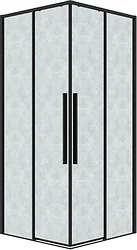 Душевой уголок Grossman Galaxy 80x80x195 300.K33.01.8080.21.02 (черный матовый/шиншилла стекло)