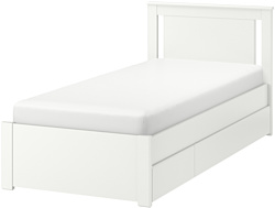 Ikea Сонгесанд 200x90 (белый, 2 ящика, Лурой) 792.410.06