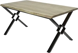 Кухонный стол Buro7 Икс-ромб 180 (с обзолом, дуб беленый/черный)