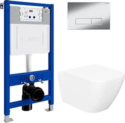 Унитаз Lauter Nuremberg 21811 + 21901001 (белый, с кнопкой смыва 219701HD хром)