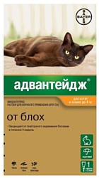 Адвантейдж (Bayer) Капли от блох для котят и кошек весом до 4 кг, 1 пипетка