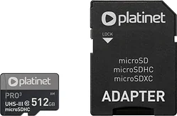 Карта памяти Platinet Pro 3 microSDXC PMMSDX512UIII 512GB + адаптер