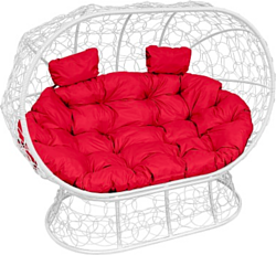 M-Group Лежебока 11190106 (на подставке с белым ротангом/красная подушка)