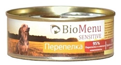 BioMenu (0.1 кг) 24 шт. Sensitive консервы для собак с перепелкой