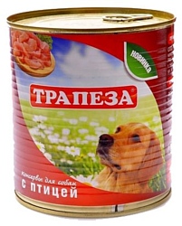 Трапеза Консервы для собак с птицей (0.75 кг) 9 шт.