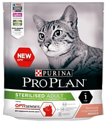 Purina Pro Plan (0.4 кг) Sterilised Adult Salmon dry OPTISenses (для поддержания органов чувств)