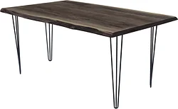 Кухонный стол Buro7 Грасхопер 180 (с обзолом, дуб мореный/черный)