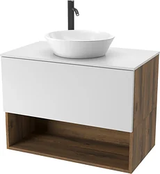 Тумба под умывальник ЗОВ Кито-2 60 2K60LA0MWMC-KP13W (аттик/белый матовый)