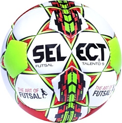 Select Futsal Talento 9 (3 размер, белый/красный/зелёный)
