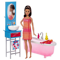 Barbie Doll & Bathroom Playset DVX53