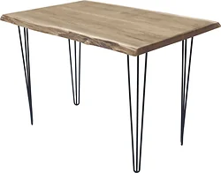 Кухонный стол Buro7 Грасхопер 120 (с обзолом, дуб беленый/черный)