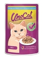 UnoCat Нежные кусочки с лососем и форелью в соусе (0.1 кг) 1 шт.