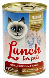 Lunch for pets (0.4 кг) 1 шт. Консервы для кошек - Курица с печенью в желе