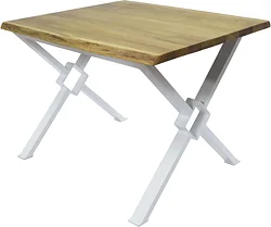 Кухонный стол Buro7 Икс-ромб 120 (с обзолом, дуб натуральный/белый)