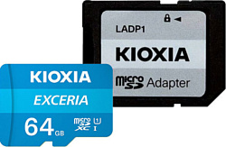 Карта памяти Kioxia Exceria microSDXC LMEX1L064GG2 64GB (с адаптером)