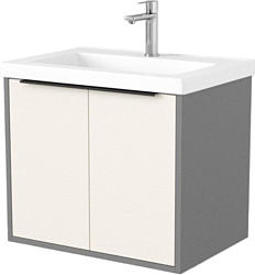 Тумба под умывальник Дабер 018 Тобага/Эридан/Артвин 60 Т18.6Т.0.19Ч (бежевый/серый/ручка черный)