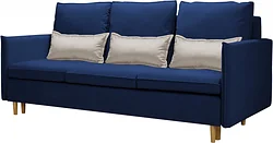 Прямой диван Mio Tesoro Оливер (Velutto 26/Velutto 18/дерево натуральное)