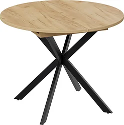 Кухонный стол Трия Мэдисон тип 1 1000-1315х1000х750 (черные опоры/дуб крафт золотой)