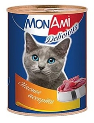 MonAmi Delicious консервы для кошек Мясное ассорти (0.35 кг) 1 шт.